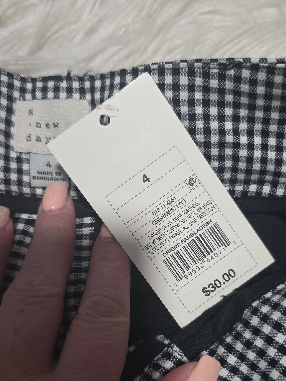 NWT A New Day Gingham Pleated Shorts- 4 - Picture 5 of 10
